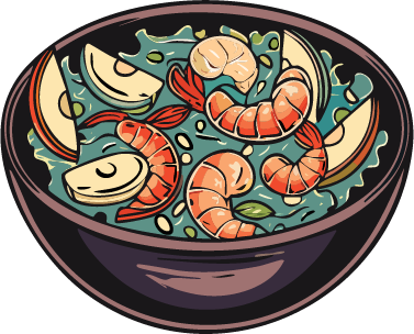 Colored drawing of a salad bowl