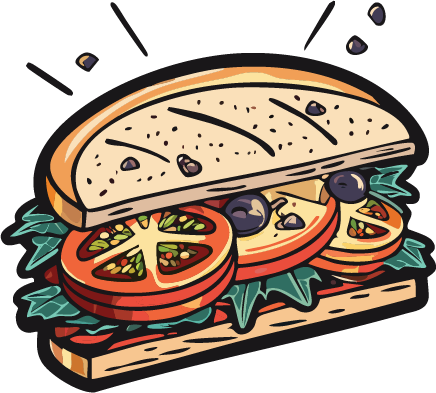 Colored drawing of a sandwich